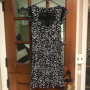 Black and white cap sleeve dress